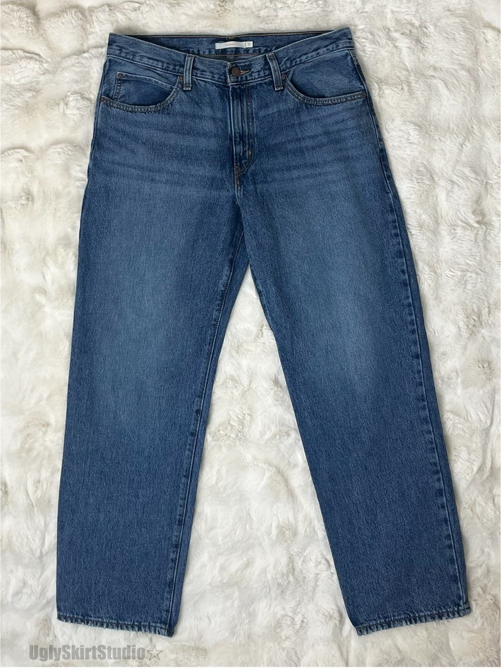 Levi's '94 Baggy Jeans Medium Dark Wash Rigid Cotton Denim Blue Size 31x31 EUC
